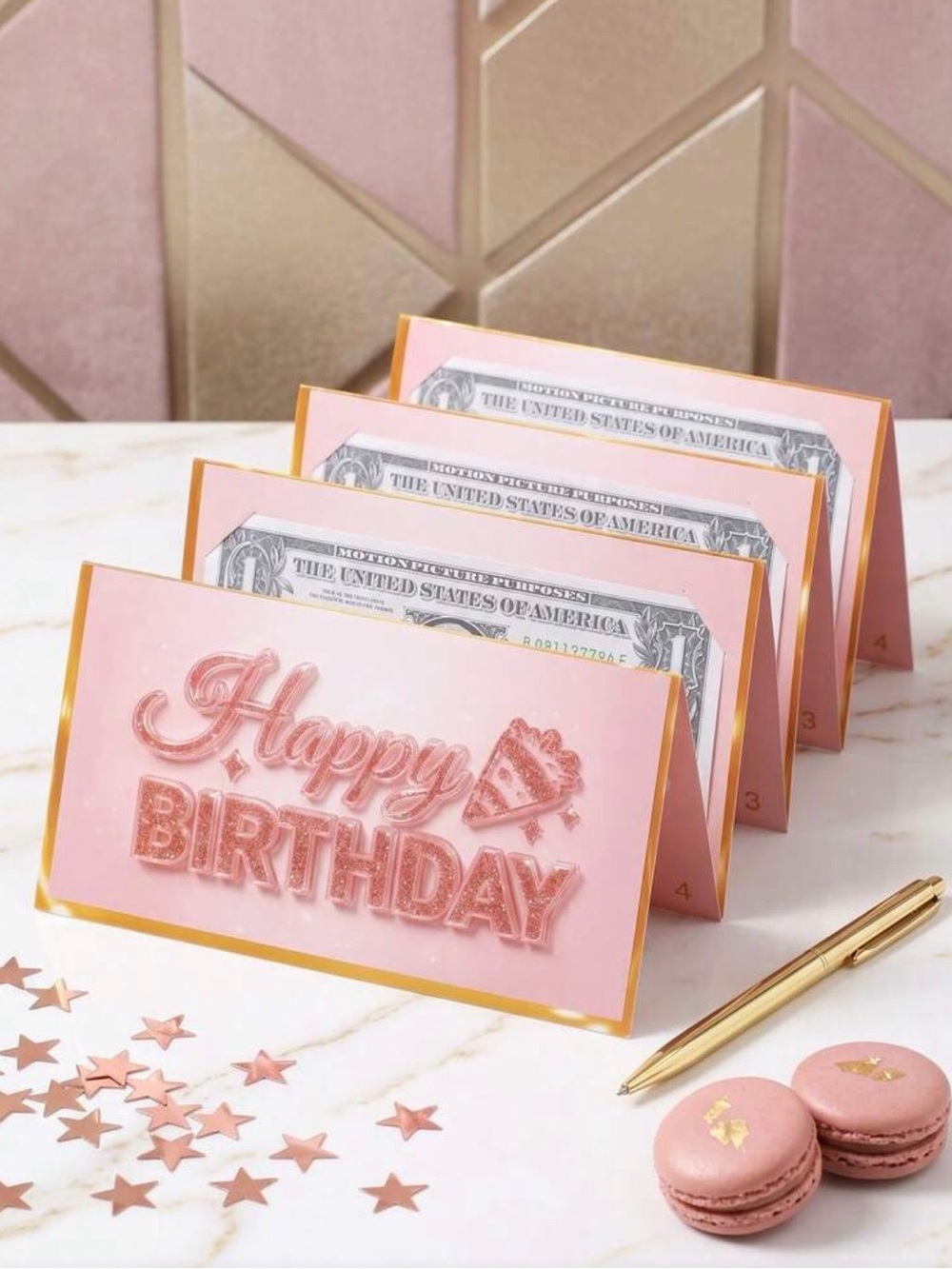Pink Birthday Card Pack - Money Holder with Envelope. - Picture 8 of 8